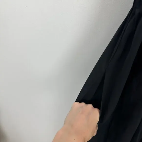 J.Crew Collection Strapless Notched Maxi Dress Cotton Formal Black US 4 NWT - Picture 10 of 13